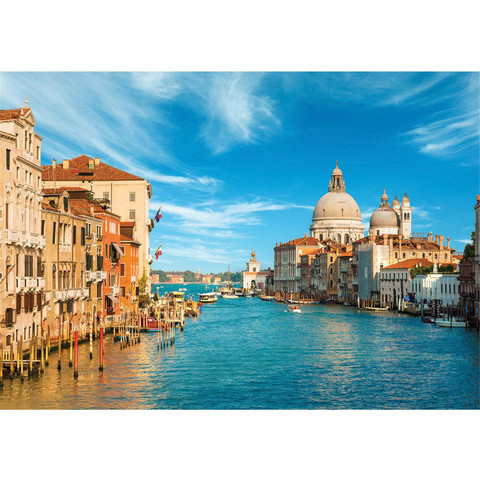 Fototapete Venedig Wasser Dom Himmel Huser Italien no. 444