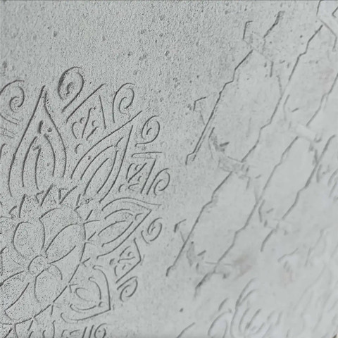 Ornament Beton Mandala Grau