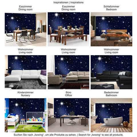 Vlies Fototapete no. 28 | A Million Stars Sternenhimmel Tapete Sternenhimmel Stars Sterne Leuchtsterne Nachthimmel blau