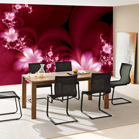 Fototapete Ornamente Blumen Orchidee Rot Blumenranke� no. 40