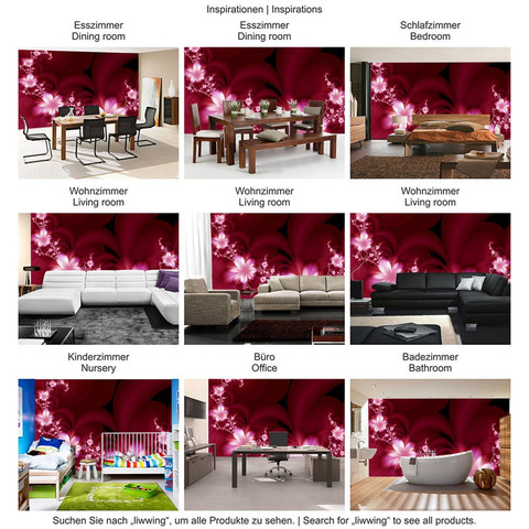 Fototapete Ornamente Blumen Orchidee Rot Blumenranke� no. 40