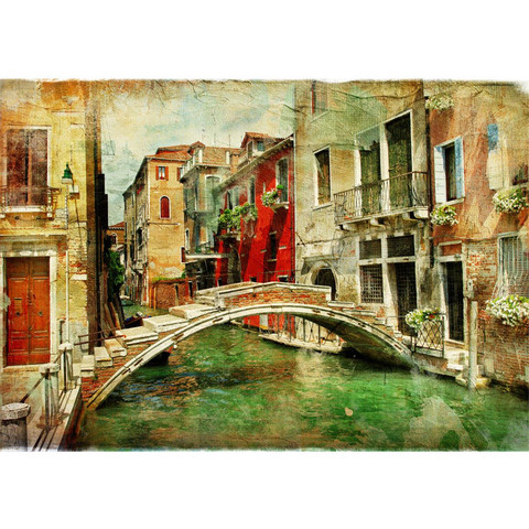 Fototapete Venedig Kanal Italien bunt no. 55