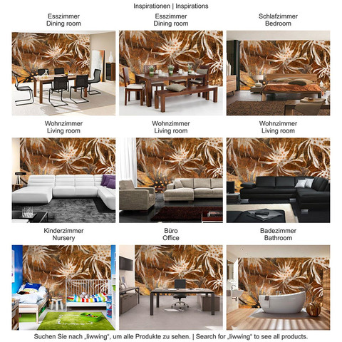 Fototapete abstrakt 3D braun Blumen alt deko� no. 57
