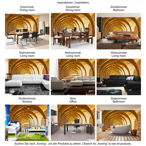 Fototapete Arkaden Perspektive Gew�lbe S�ulen Sandstein Steinwand no. 66