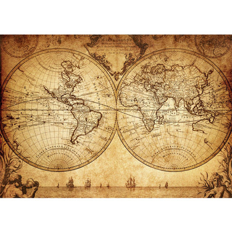 Vlies Fototapete no. 76 | Vintage World Map Geographie...
