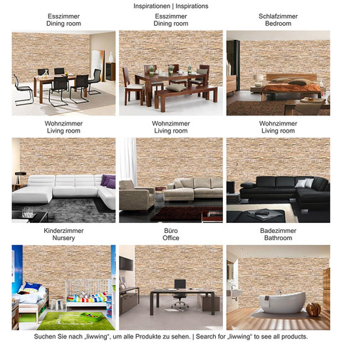 Fototapete Kleine Asia hell beige Asian Stone Wall� no. 78