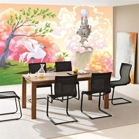 Fototapete Kinderzimmer Mdchen Einhorn Mrchen Pastell no. 86