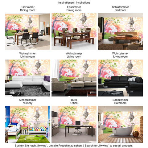 Fototapete Kinderzimmer Mdchen Einhorn Mrchen Pastell no. 86