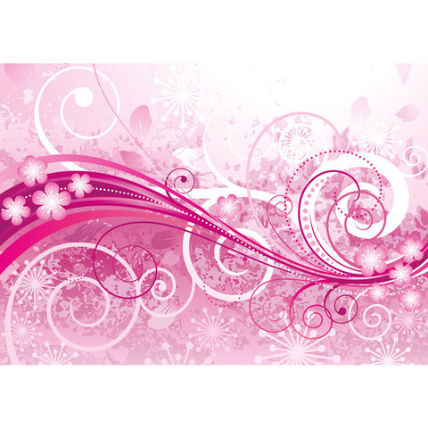 Vlies Fototapete no. 95 | Pink Floral OrnamentsOrnamente Tapete Ornamente Blumen Orchidee Rot Blumenranke Blumendeko pink