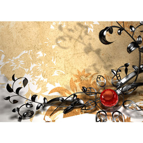 Fototapete Orchidee Blumen Blumenranke Metal Natur...