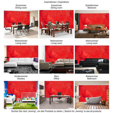 Vlies Fototapete no. 110 | Wall of red shades Kunst Tapete Wand Spachtel Hintergrund farbige Wand rot rot