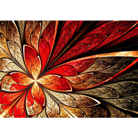 Vlies Fototapete no. 115 | Yellow and Red Floral Ornament...