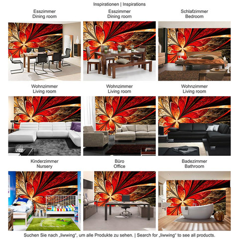 Fototapete Ornament abstrakt 3D Rot braun Hintergrund no. 115