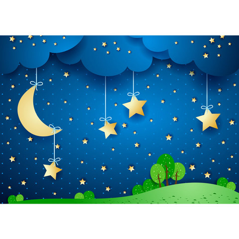 Fototapete Sternenhimmel Stars Sterne Leuchtsterne Nachthimmel Mond no. 120