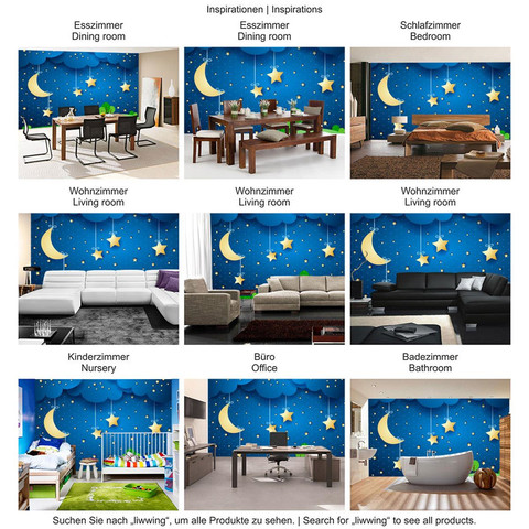 Fototapete Sternenhimmel Stars Sterne Leuchtsterne Nachthimmel Mond no. 120