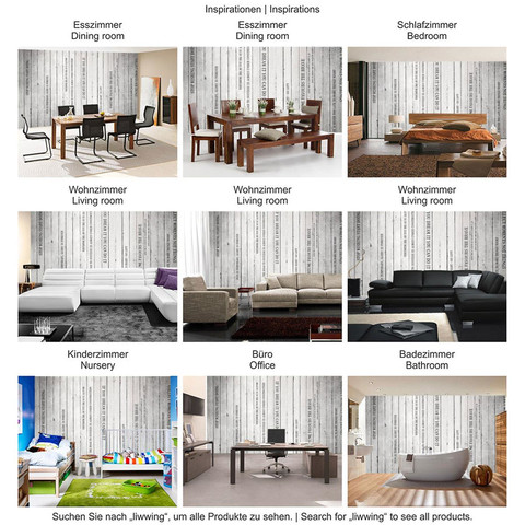 Fototapete Holzoptik Holz Paneel mit Text wei� Brett� no. 125