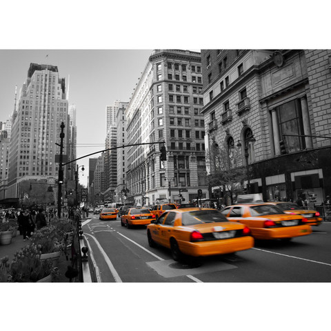 Vlies Fototapete no. 194 | Manhattan Tapete Manhattan Skyline Taxis City Stadt braun