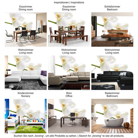 Fototapete Orchidee Blumen Blumenranke Wei� Natur Pflanzen Abstrakt no. 201