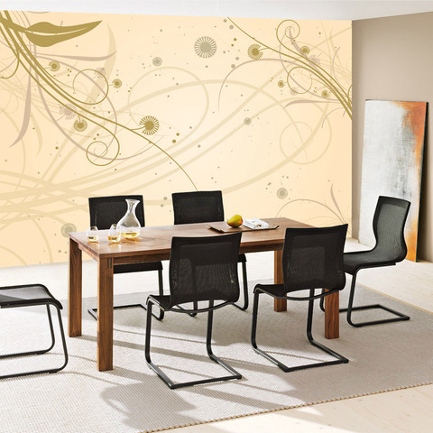 Fototapete Ornamente Beige Natur Pflanzen Abstrakt� no. 208