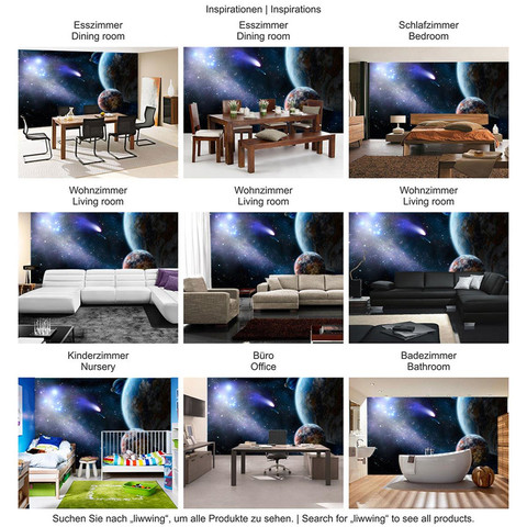 Fototapete Erde Weltraum Planet Meteoriten Blau� no. 232