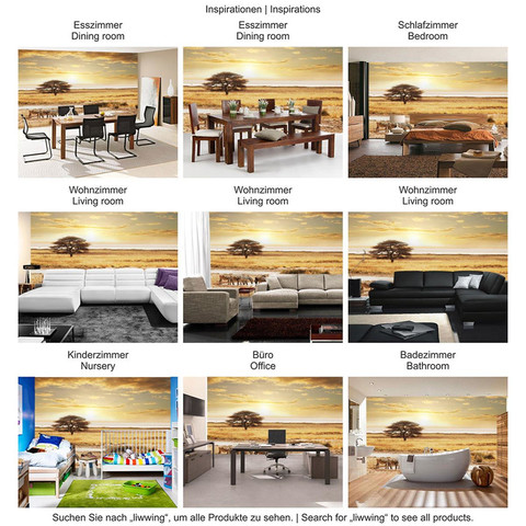 Fototapete W�ste Tiere Zebras Sonnenaufgang Natur� no. 236