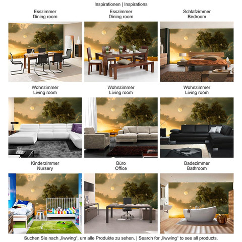 Fototapete Natur Feld Sonne Mond Baum� no. 237