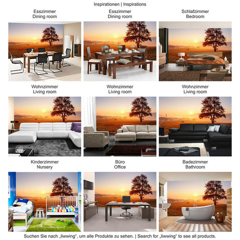 Fototapete Sonnenaufgang Baum Natur Feld� no. 238