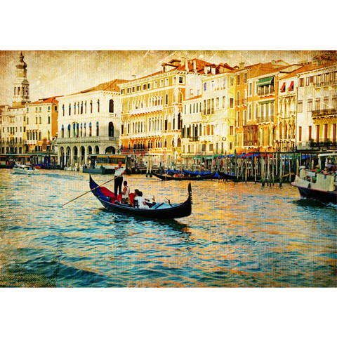 Vlies Fototapete no. 240 | Venedig Tapete Venedig Kanal Italien Boot Wasser grau