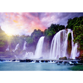 Fototapete Wasserfall B�ume Wald Thailand See Wasser Meer...