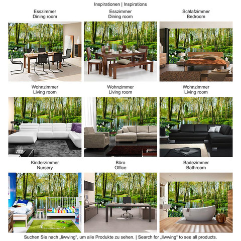 Fototapete Wald B�ume Natur Fr�hling Wasser Sonne� no. 256