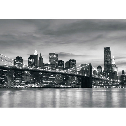 Vlies Fototapete no. 269 | New York Tapete New York Bridge Lightning schwarz - weiß