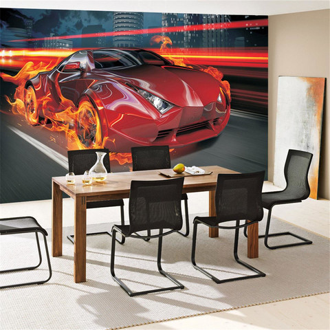 Fototapete Auto Feuer Reifen Lightning Jungen Mnner Illustration rot no. 323