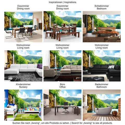 Fototapete Wasserfall B�ume Meer Wasser Himmel Sommer Urlaub� no. 377