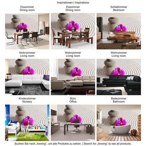 Fototapete Steine Sand Orchidee Wellness lila beige Sand� no. 388