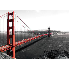 Fototapete Golden Gate Bridge Wasser USA schwarz-wei....