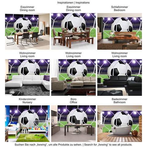 Fototapete Fu�ball Netz Rasen Licht Stadion bunt weiߠ no. 431