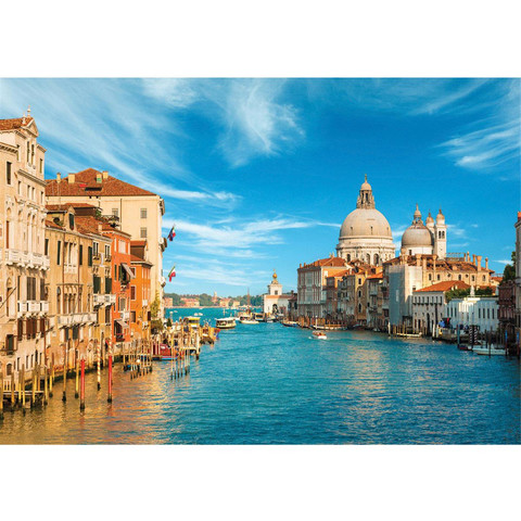 Fototapete Venedig Wasser Dom Himmel Huser Italien no. 444