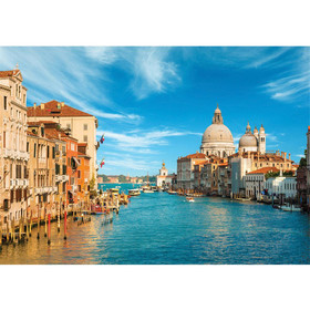 Fototapete Venedig Wasser Dom Himmel Häuser Italien  no. 444
