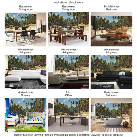 Fototapete Dinosaurier Strand Palmen Animation no. 447