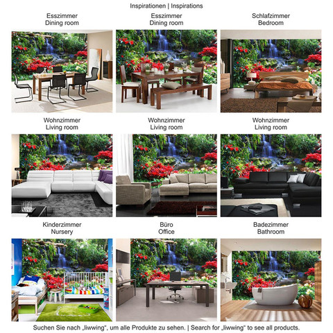 Fototapete Wasserfall Urwald Pflanzen Baum Natur� no. 448