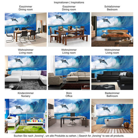 Fototapete Delfin Meer Welle Tropfen Sonne Wasser� no. 531