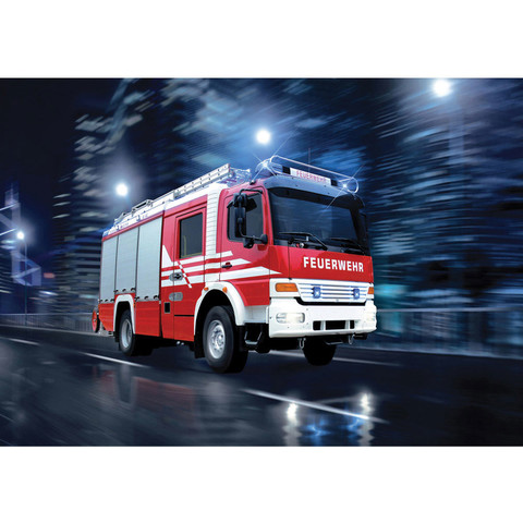 Fototapete Feuerwehr Auto Nacht Lichter Skyline no. 535