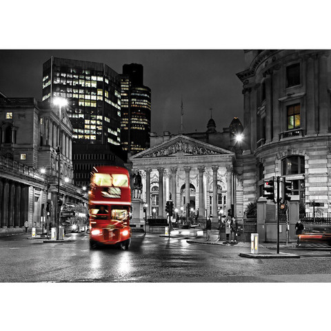 Fototapete London Bus Lightning Nacht Skyline  no. 538