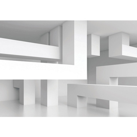 Vlies Fototapete no. 591 | Kunst Tapete Abstrakt Linien Ecken 3D wei