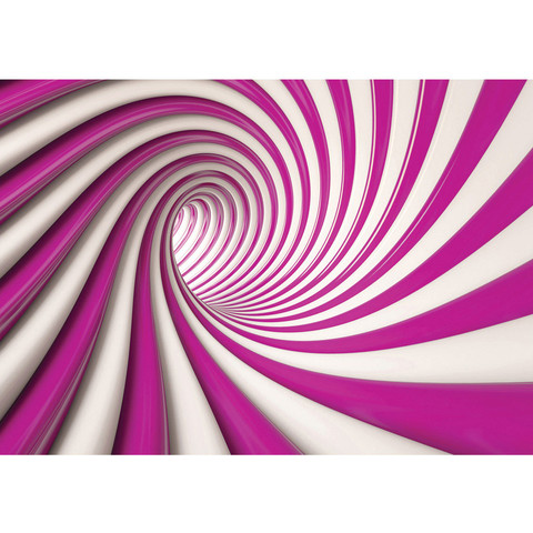 Vlies Fototapete no. 593 | Kunst Tapete Abstrakt Tunnel Streifen Illusionen pink
