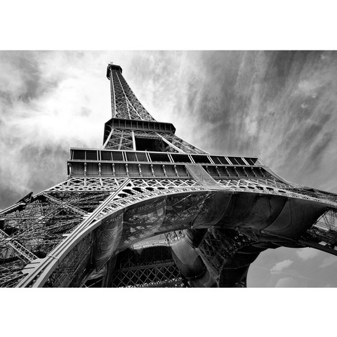 Vlies Fototapete no. 635 | Frankreich Tapete Eiffelturm Paris Wolken Vintage grau