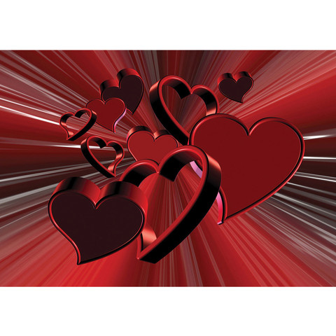 Vlies Fototapete no. 854 | 3D Tapete Abstrakt Herzen...