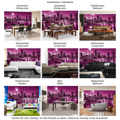 Fototapete Laterne Nacht New York Skyline Lichter Fluss� no. 857