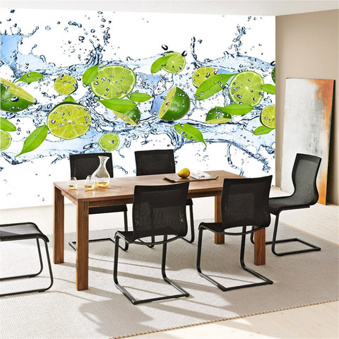Fototapete Limetten Wasser Bl�tter Tropfen Obst Frucht� no. 864