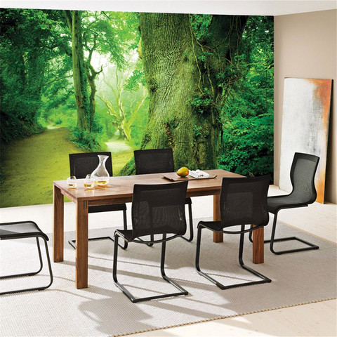 Fototapete Baum Weg Bltter Grn Wald Stamm no. 865